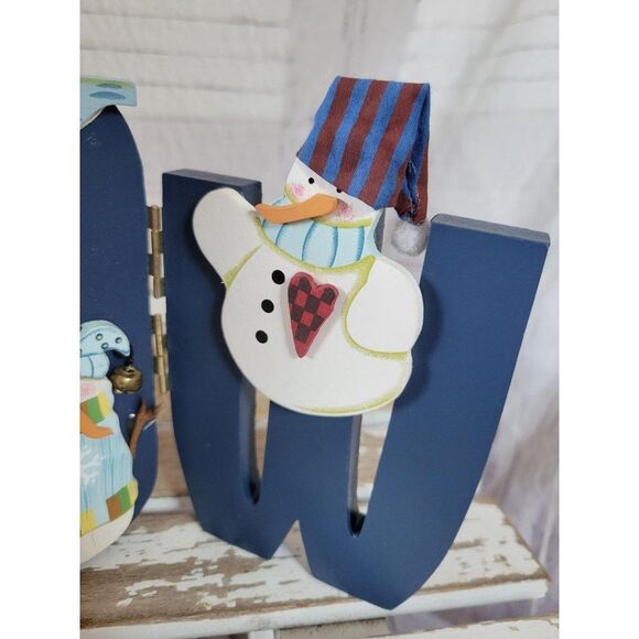 Snowman snow jointed home Xmas decor folk art fun - Picture 2 of 6